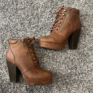 Size 5 cognac booties